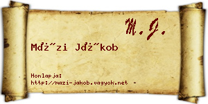 Mázi Jákob névjegykártya